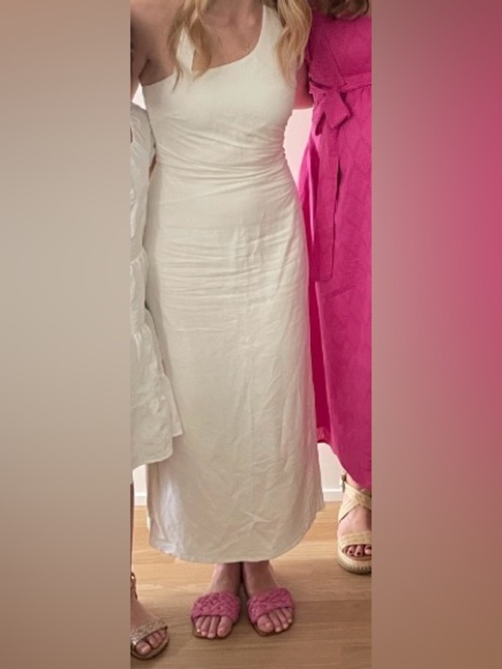 OAK + FORT White Line Halter Dress